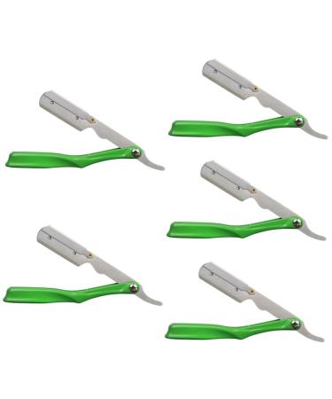 Angoily 5st for manual razor razor blade holder for daily use disposable hairdresser razor man household products eyebrow trim stainless steel as shown