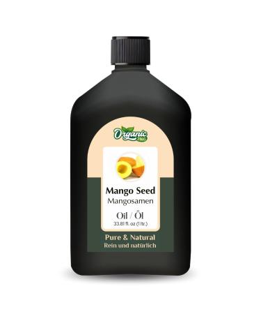 ORGANIC ZING Organic Zing Mango Seed Oil (Mangifera Indica) - Pure and natural carrier oil for skin care hair care and massage - 1000 ml