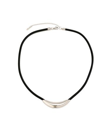 Oralgo's stylish Torques Choker-Halkette unique curved pipe trailer collarbone chains jewelry fashion accessory for girls and women elastic rope + titanium steel