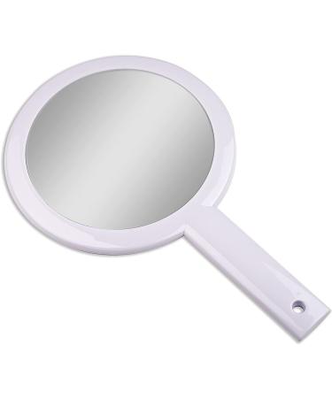 Mirrorvana Cute & Small Hand Mirror for Women - Double Sided Vanity Mirror with Handle - Portable & Lightweight Travel Mirror - 10 inch (White) - Buy Online on GoSupps.com