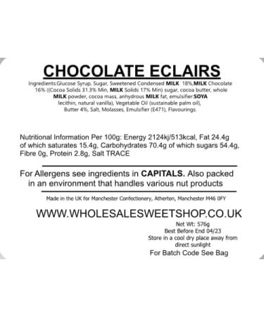 Ellies Jellies Chocolate Eclairs 576g Square Tub Chocolate Treat Sweet Flavor Chocolate clair - Buy Online on GoSupps.com