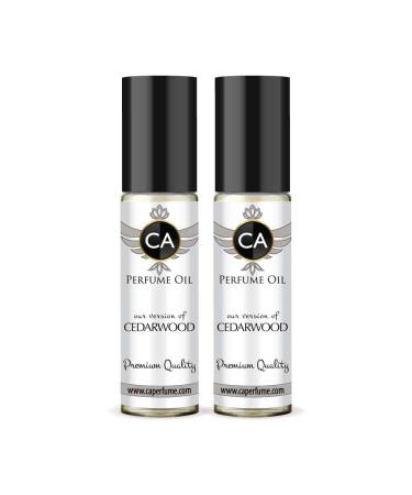 CA Perfume Impression of Emra Cedarwood For Women & Men Replica Fragrance Body Oil Dupes Alcohol-Free Essential Aromatherapy Sample Travel Size Concentrated Long Lasting Attar Roll-On 0.3 Fl Oz-X2