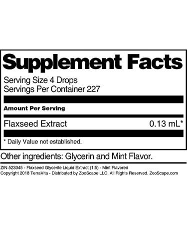 Flaxseed Glycerite Liquid Extract (1:5) - Mint Flavored (1 oz ZIN: 523345) - 3 Pack - Buy Online on GoSupps.com