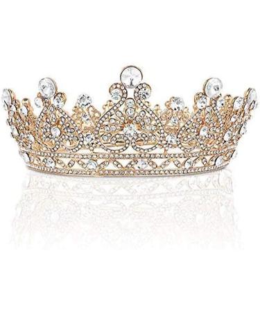 Sunolga Crown Women Girls Rhinestone Vintage Tiara for Wedding & Halloween - Gold - Buy Online on GoSupps.com