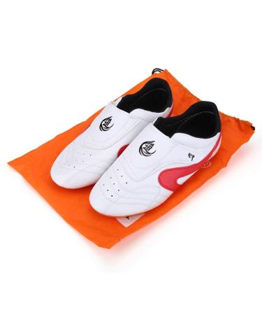 Dilwe Taekwondo Shoes, PU Leather Taekwondo Boxing Shoes Gym Martial Arts Shoes for Adult 38