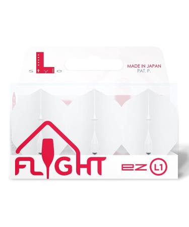 LSTYLE Dart Flights: L1 PRO/KAMI/EZ Standard Shape - for Soft Tip and Steel Tip Darts Ez White