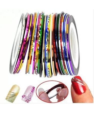 Goliton 32 Mixed Colors Rolls Striping Tape Line for Nail Art Decoration Sticker DIY Tips