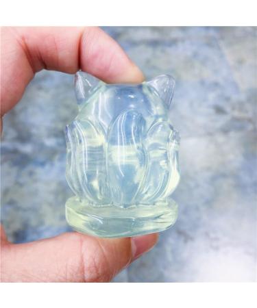 Natural Opal Crystal Stone Opalite Fox Hand Carved Crystal Polished Quartz Stones Gemstones for Home DIY Decorations - (Size: 50mm) Home Goods - Buy Online on GoSupps.com