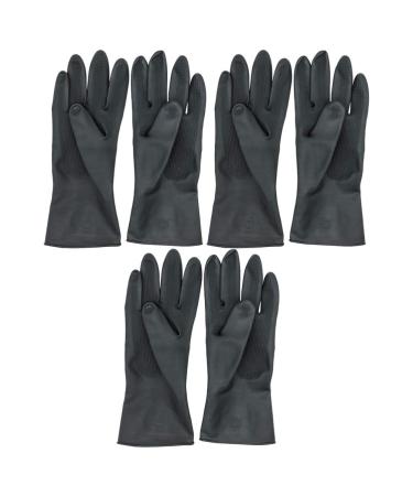 Solustre 3 Pairs Hair Dye Gloves Black Salon Hair Color Dye Gloves Shampoo Gloves Anti-slip Waterproof Hand Protectors Rubber Gloves for Hairdressing - Size L L (Pack of 3)