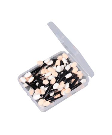 POPETPOP Dual Sided Eyeshadow Brush 50 Pcs Sponge Makeup Applicator Disposable Eye Makeup Applicators Cosmetic Eye Shadow Stick Size 1 Black