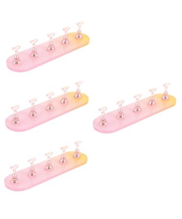 minkissy 4 Sets Nail Practice Holder Creative Nail Racks Nail Art Practice Nail Art Organiser Training Nail Stands Nail Stands for Nail Art Gold and Silver Plastic Nail Flakes
