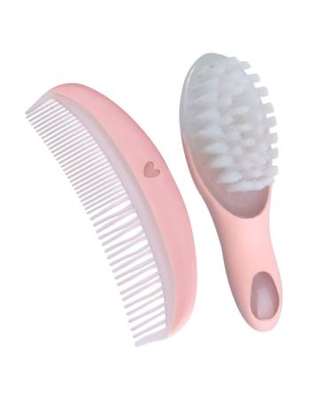 SUPVOX Baby Hair Brush and Comb Set | Scalp Grooming Massager for Newborns Infants - Pink - Buy Online on GoSupps.com
