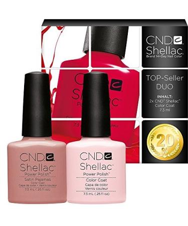 CND Shellac UV/LED Power Polish Satin Pyjamas/Clearly Pink 7.3 ml - Pack of 2 Satin Pyjamas/Clearly Pink 7.3 ml (Pack of 2)