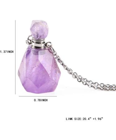 YGLINE Amethyst Healing Crystal Necklace | Aromatherapy Pendant for Women | Perfect Purple Gift - Buy Online on GoSupps.com