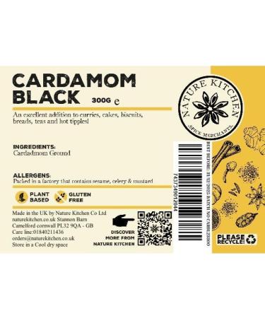 Nature Kitchen Cardamom Black 100g - Gluten-Free & Vegan Seasoning Spice Blend for Cooking, Marinades, Sauces, Frying, Baking, Grilling | 300g - Buy Online on GoSupps.com
