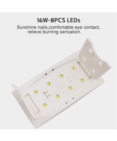 16W Portable Foldable LED Nail Lamp - Mini UV Nail Dryer with USB Double Light Source & Mirror for Professional Results - Fast Drying in 60s - Buy Online on GoSupps.com