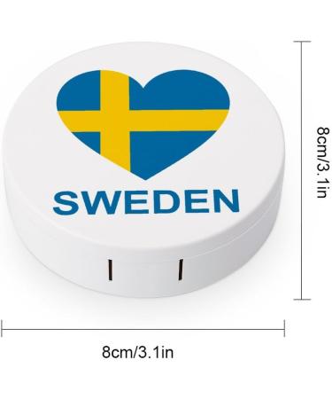 Love Sweden Round Case for Contact Lens Kit - Portable Cute Lens Holder with Mirror for Travel - International Shipping Available - Buy Online on GoSupps.com