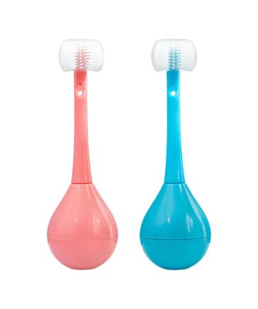 3-page toothbrush children |Three -page toothbrush for children |Tumbler three -sided children's toothbrush |Cute cartoon toothbrush with creative soft silicone brush head for children
