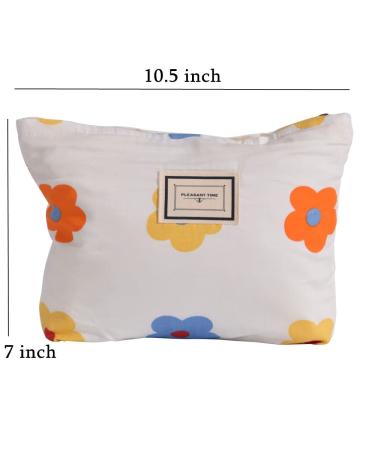 LYDZTION Flower Makeup Bag for Women | Large Capacity Canvas Travel Toiletry Organizer - Buy Online on GoSupps.com