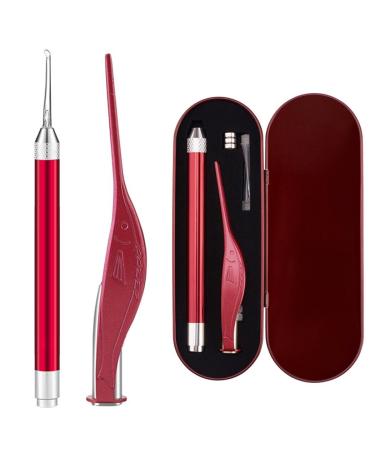 Stainless Steel Earwax Removal Tool Set with Illumination - Safe Ear Cleanse Kit for Children & Adults