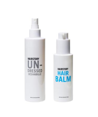 Hairstory Volume & Texture Kit for All Hair Types Texturizing Salt Free Hairspray & Leave In Conditioner Bundle Volumize & Enhance Hair Texture Smooths Frizz Defines Waves & Curls