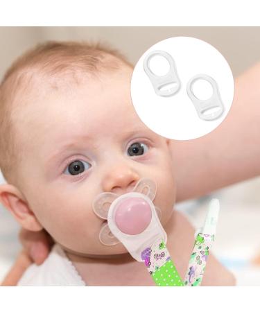 Silicone Dummy Clips Adapter - 2 Pcs Button Ring Pacifier Clip Adapter - Transparent Silicone Ring for Button-Style Pacifiers - Buy Online on GoSupps.com