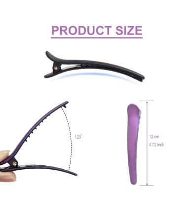 Pack of 12 Purple Plastic Hair Clips - Sectioning Combi Clips for Hairdressers | Durable & Stylish - Buy Online on GoSupps.com
