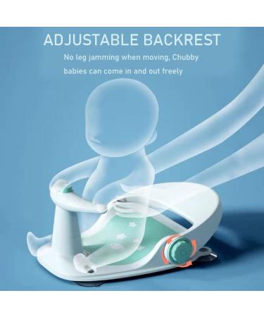 MoreFeel Baby Bath Seat - Infant Bathtub Seat for Babies 6 Months & Up | Non-Slip Soft Mat | Adjustable Backrest | Secure Suction Cups | Green - Buy Online on GoSupps.com