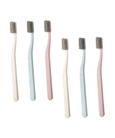Beaupretty 6 pieces stiff brush for adult manual tooth cleaning devices for adult toothbrushes for adult cleaning toothbrush portable tooth stain remover
