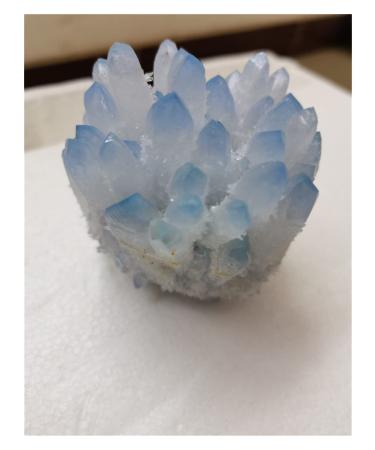 Natural Crystal Rough Rare Beautiful Blue Ghost Phantom Quartz Crystal Cluster Specimen Decoration (Size : 400-500 g)