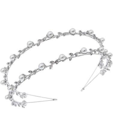 Beaupretty Women Crystal and Pearl Headband Alloy Double-row Hair Hoop Delicate Headdress Hair Jewelry - Buy Online on GoSupps.com