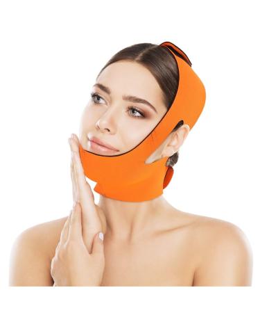 Face Slimming Mask & Belt for Weight Loss | Reduce Double Chin & Elevate V-Shape | Unisex Orange Skin Strap - Buy Online on GoSupps.com