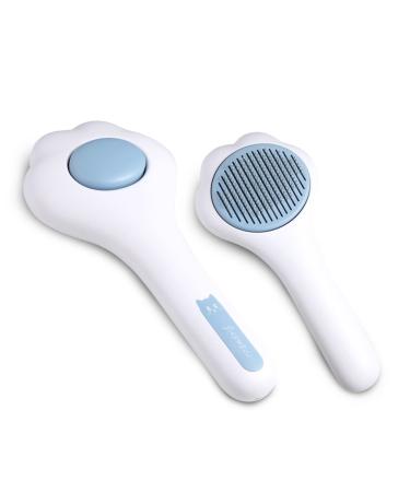 Jaswell cat brush for shedding and grooming self -cleaning slicker brush for cats dogs massage removed loose underfell mats and confused hair grooming comb blue