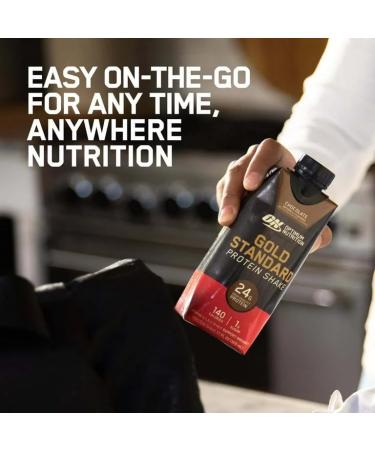 ON Gold Standard Ready To Drink Protein Shake | 24 Grams Protein 140 Calories 1 Gram Sugar | Gluten Free Protein Shake with Vitamin A C D E to Support Immunity | 355 mL Per Shake (Chocolate Pack of 12) Chocolate Pack of 12 - Buy Online on GoSupps.com