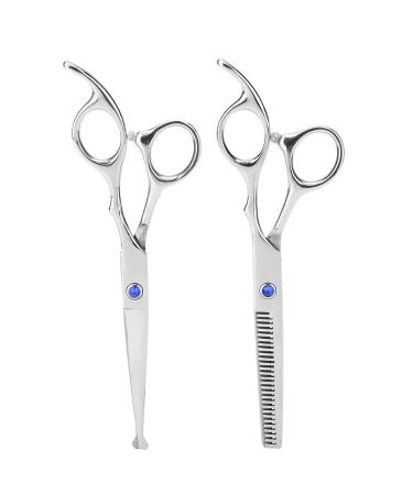 LINKANRUO Baber Shear Stainless Steel Durable Learner Hair Cutting Ergonomics Lightweight Sharp for Salon Barbers Children Adults Scissors (Color : Blue Screw)