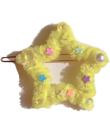 hgnxa Spring Plush Star Side Hairpin for Woman Cute Sweet Style Charm Hair Clip Aesthetics Hair Accessories 13 light blue - Buy Online on GoSupps.com