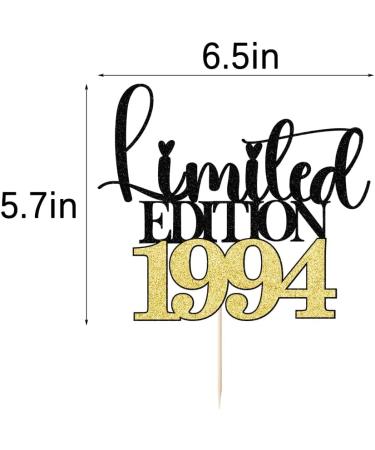 Gtseryeio Limited Edition 1994 Cake Topper Black Gold Glitter Men and Women 30th Birthday Party/30 & Fabulous Cake Decoration Decoration Supplies(Limited Edition Black gold 1994) Black Gold 1994 Limited Edition - Buy Online on GoSupps.com