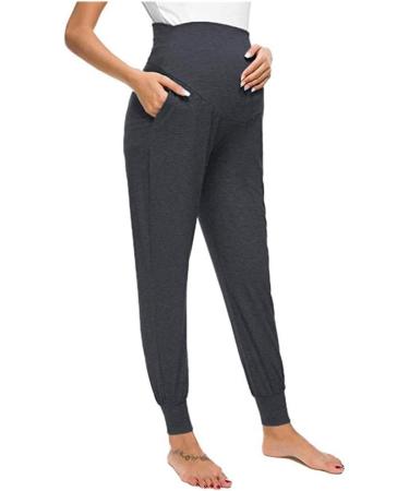 Love2Mi Maternity Women's Casual Pants | Stretchy Lounge Jogging Trousers | Dark Gray | Size Large - Buy Online on GoSupps.com