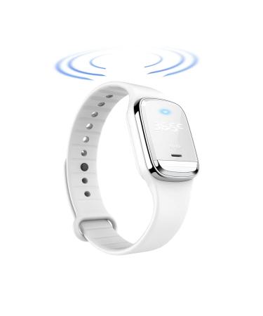 Feloyal mosquito protection bracelets body temperature display and mosquito protection rechargeable waterproof ultrasound bracelet for adults and children inside and outside white