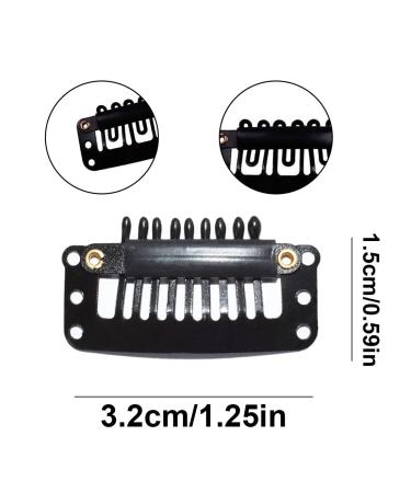 100 Pieces Hair Wigs Clips - Stainless Steel 6 Teeth Combs with Soft Rubber for Hair Extensions - DIY Hair Care Essentials - Buy Online on GoSupps.com