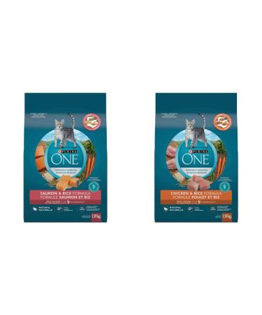 Purina ONE Natural Dry Cat Food Salmon + Chicken and Rice | 2 x 1.59kg Bags