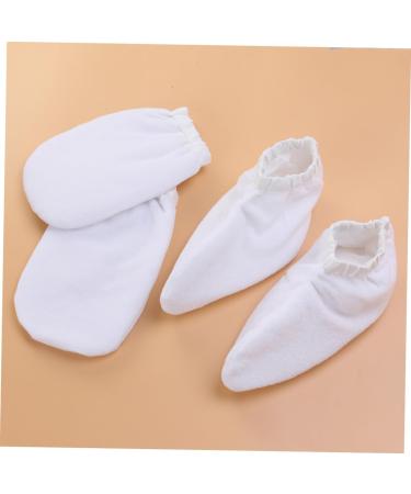 Ipetboom 4 Pairs Bath Mitt Beach Kerchief for Women Paraffin Wax Gloves Foot Spa Cover Bath Mitt Insulated Bottle Bag Laundry Dispenser Insulated Gloves Product White Hand - Buy Online on GoSupps.com