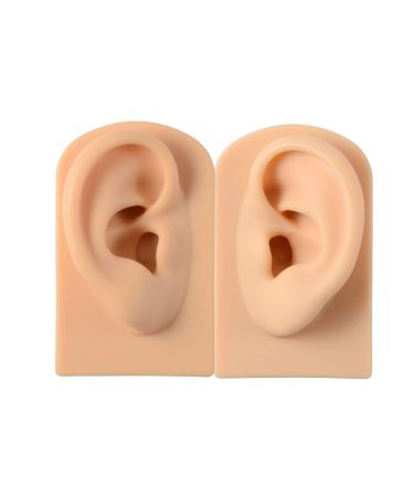 Human Ear Model Professional Soft Silicone Ear Model Fake Ear Display Sample Ear Acupuncture Practice Model for Ear Picking Ear Piercing Teaching Acupuncture B 1 pair