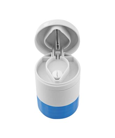Coupe Comprim Coupe Medicaments Multifonction 4 en 1 Broyeur Medicament avec Compartiment de Rangement et Lame en Acier Inoxydable Ecrase Medicament Portable Broyeur M dicaments Bleu