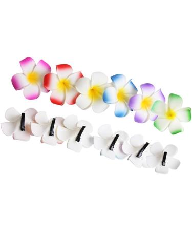 Snner Hawaii Flower Hair Clip Set - 12 Pcs Hula Party Accessories | Fancy Dress Costume Hairpins - Buy Online on GoSupps.com