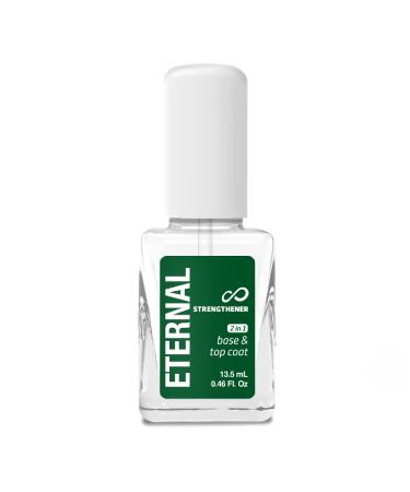 Eternal 2 in 1 Strengthening Base and Top Coat Nail Polish Treatment for All Nail Types - High-Gloss Shiny Finish, Long Lasting Clear Nail Prep Lacquer for Protection, Hardener and Nourishing 2 in 1 Strengthening 0.46 Fl O