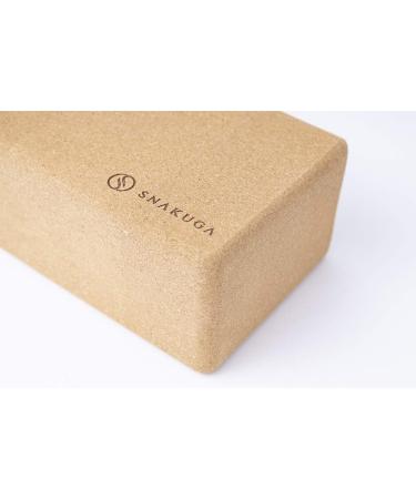 SNAKUGA Cork Yoga Block 2 Pack - Non-Slip 4'' or 3'' High Density Blocks for Pilates, Meditation, Fitness & Stretching - Supportive & Flexible Brick for Improved Poses Balance - 9x6x4 - Buy Online on GoSupps.com
