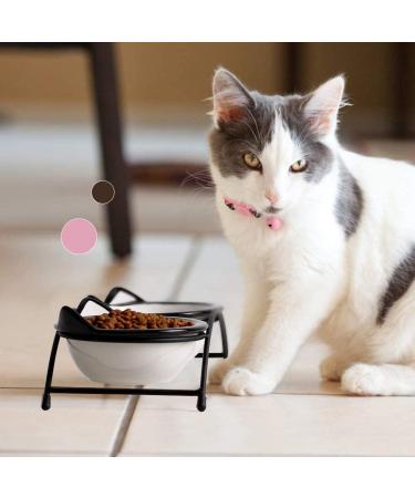 Y YHY Raised Ceramic Cat Food Bowls Set - 12 oz Elevated Pet Dishes with Stand for Cats and Small Dogs - Dishwasher Safe - Buy Online on GoSupps.com