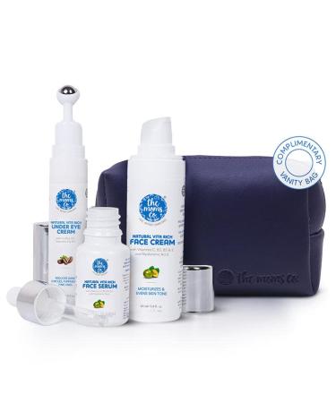 The Moms Co. 24 Hour Skincare Starter Kit With Natural Vita Rich Face Cream 25ml Vitamin C Face Serum 8ml And Under Eye Cream 15g