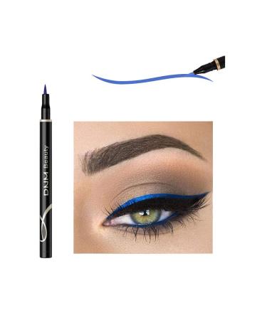 MAFK Liquid Eyeliner Matte Liquid Eyeliner Colorful Eye Liner Pen Neon Eyeliner Makeup Waterproof Smudge-Proof Smooth Eyeliner Pen (Blue)